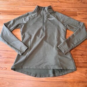 Gymshark Half Zip Shirt Women’s Medium Green Workout Top